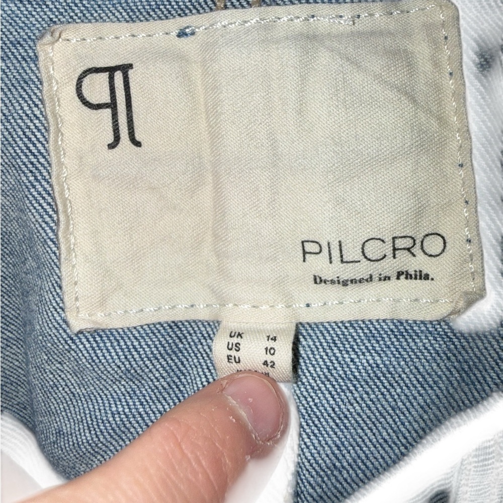 Pilcro x Anthropologie Denim Micro Overalls -Sz 10 - Picture 8 of 10
